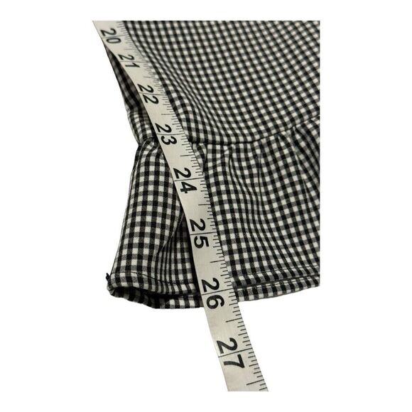 Mango MNG Women's XS Black & White Gingham Plaid Ruffle Vichy Trousers EUC - Picture 5 of 5